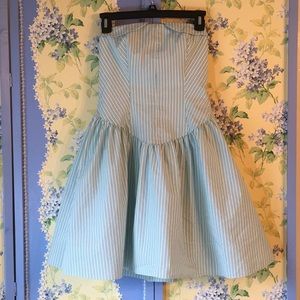 SALE! Betsey Johnson Blue White Petticoat Dress